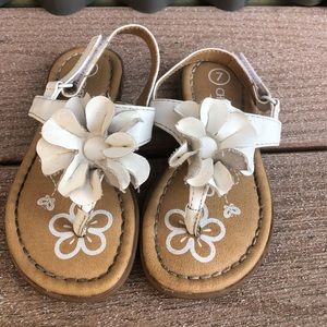 Cherokee white faux leather sandals